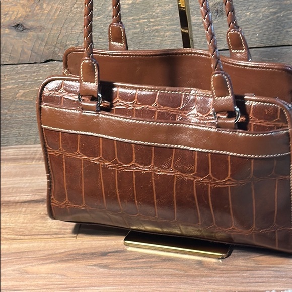 Bueno Chocolate Croc-Embossed Bag Vintage 90s to early 00s Phone Pocket GUC - Picture 7 of 16